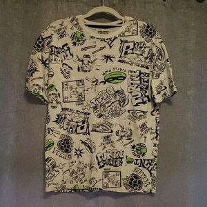 Graphic Print T-Shirt with Green Accents